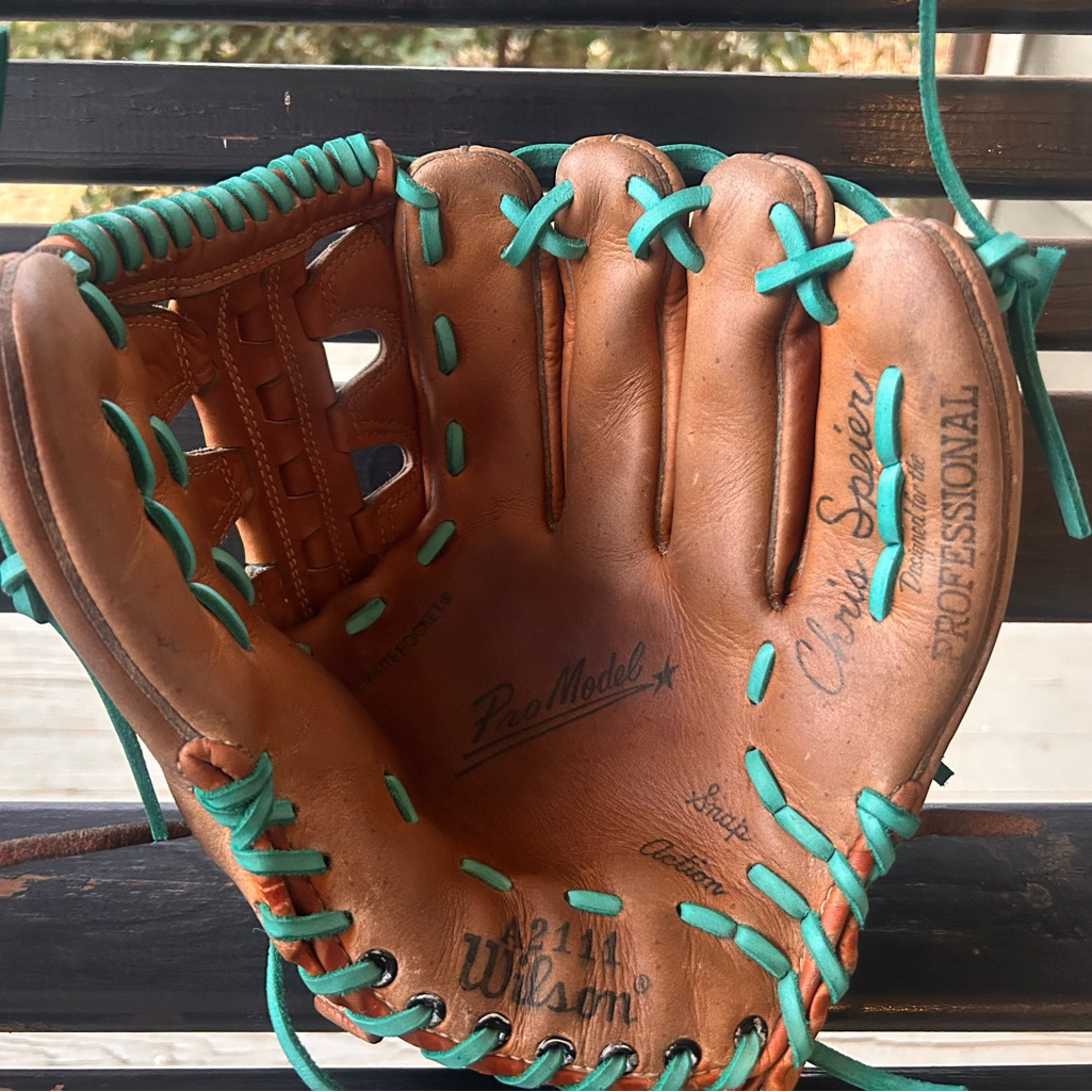 Wilson A2411 Pro Model Glove With Turquoise Lacing